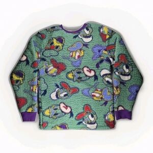 Disney Ugly Sweater Style Donald Duck Sherpa Sweater Size Small